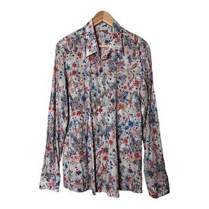 Primo Emporio Floral Button Down Shirt White 3XL